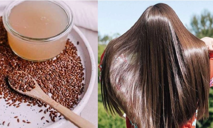 Flax seeds and gel nourish hair, promoting strength, shine, and smooth hair texture naturally.